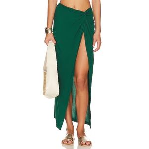 L Space Mia Cover Up Skirt Emerald Size XS
